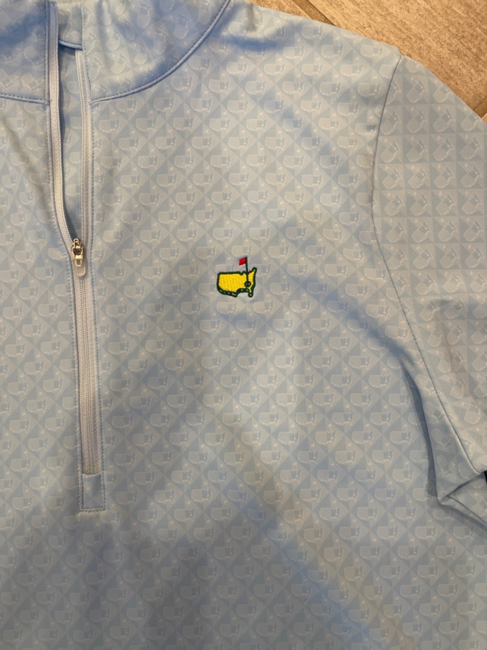Masters Light Blue Long Sleeve Quarter-Zip Pullover with Masters Logo - Picture 2 of 3